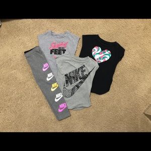 Nike 3 Shirts 1 Legging 3T/4T